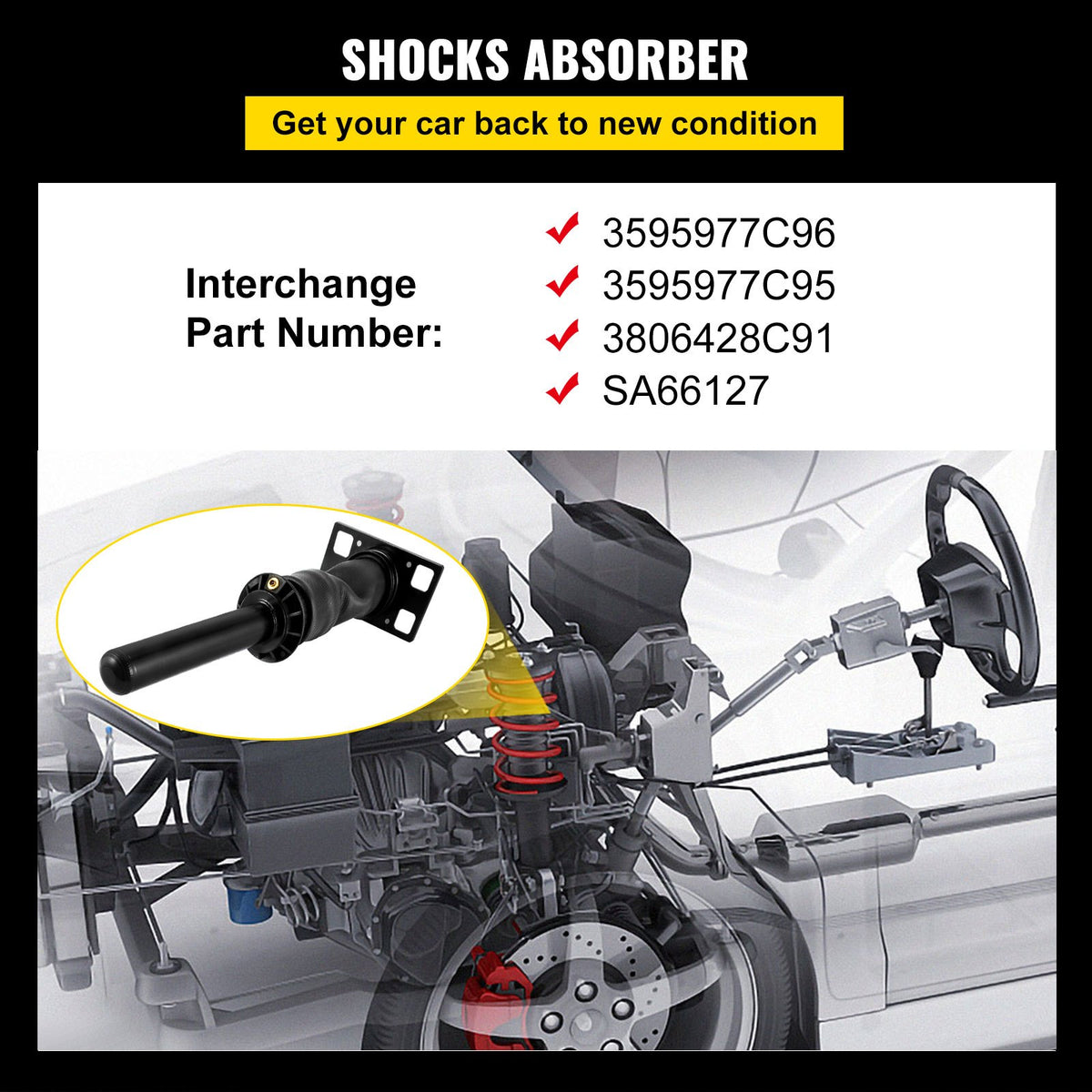 3595977C96 Cab Shock Absorber for International Prostar 2008 V952-3595977C96KQJZQ01V0