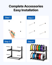 Wall Mount Printer Filament Storage Rack, 2-Tier Wall Bracket Storage Shelf, Rolling Filament Spool Holders V952-3DDYSNJHSECBXUUA2001V0
