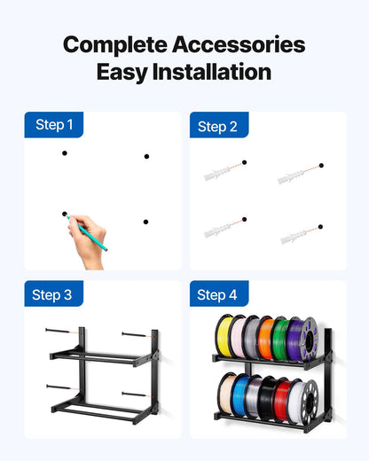 Wall Mount Printer Filament Storage Rack, 2-Tier Wall Bracket Storage Shelf, Rolling Filament Spool Holders V952-3DDYSNJHSECBXUUA2001V0