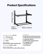 Wall Mount Printer Filament Storage Rack, 2-Tier Wall Bracket Storage Shelf, Rolling Filament Spool Holders V952-3DDYSNJHSECBXUUA2001V0