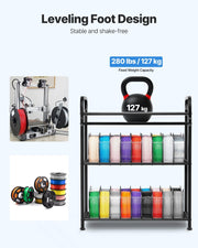 3D Printer Filament Storage Rack, 3 Tier Heavy Duty Storage Shelf, Rolling Filament Spool Holders Racks with V952-3DDYSNJYDSSCCI04J001V0