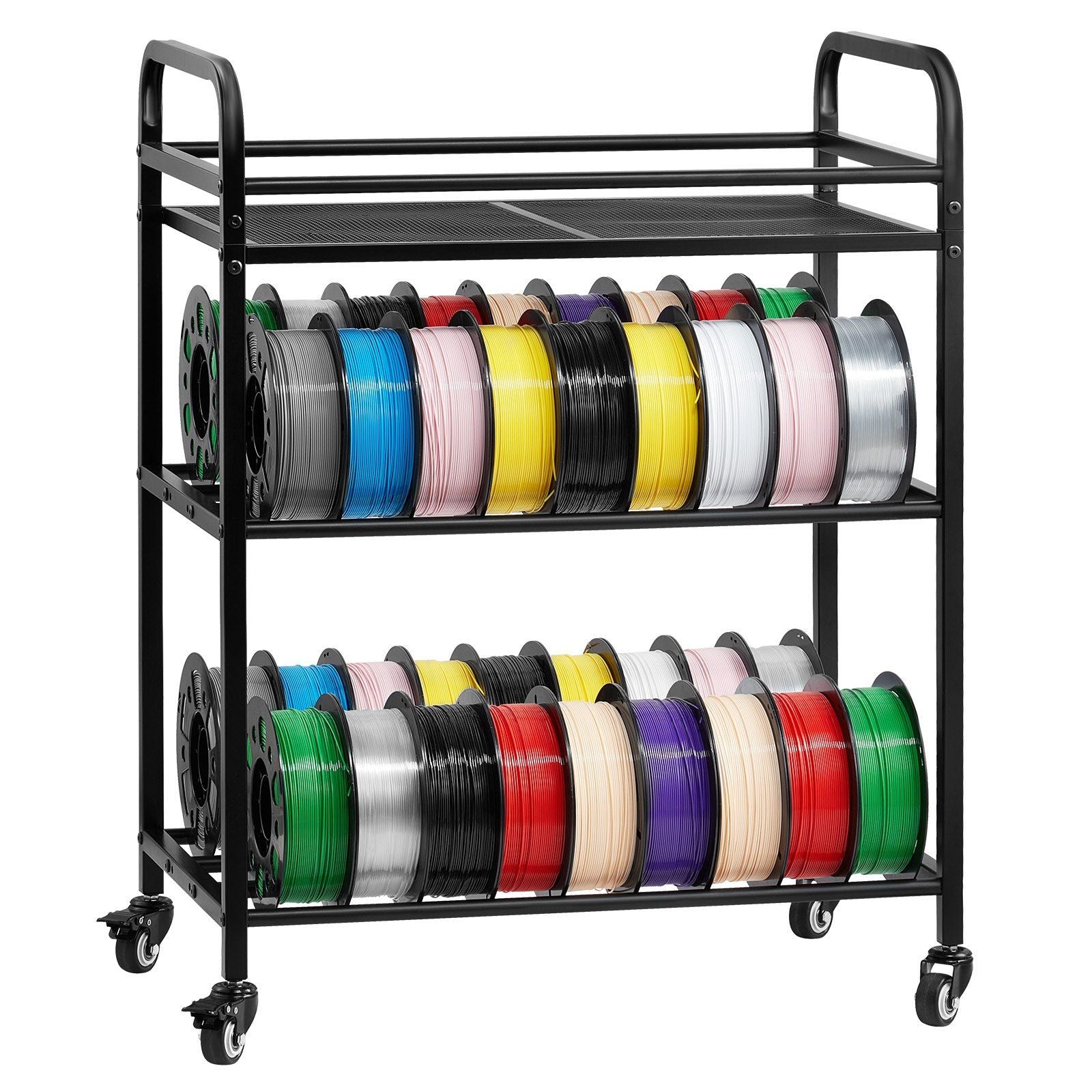 3D Printer Filament Storage Rack, 3 Tier Heavy Duty Storage Shelf, Rolling Filament Spool Holders Racks with V952-3DDYSNJYDSSCCI04J001V0