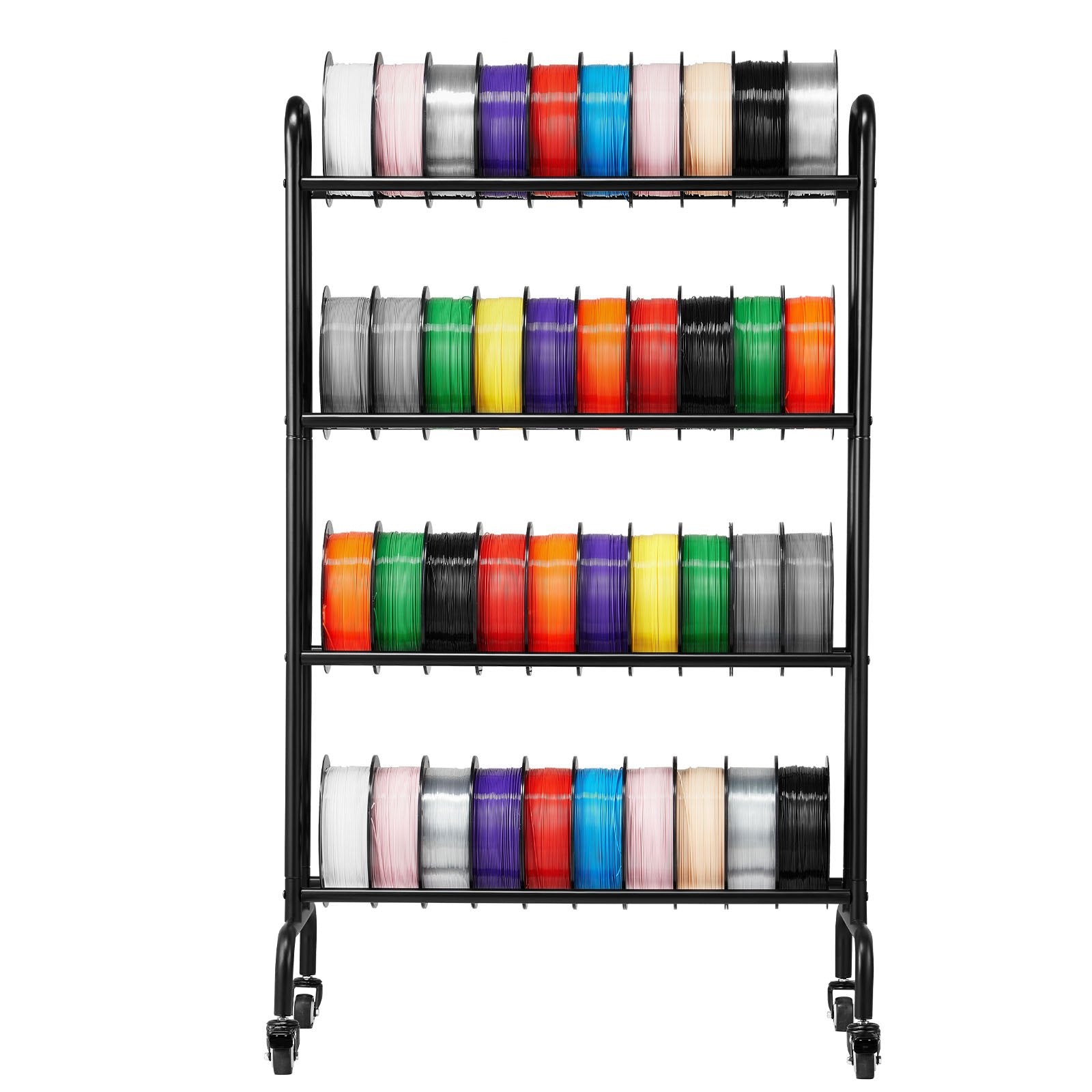 3D Printer Filament Storage Rack, 4 Tier Heavy Duty Storage Shelf, Rolling Filament Spool Holders Racks with V952-3DDYSNJYDSSCMA4RR001V0