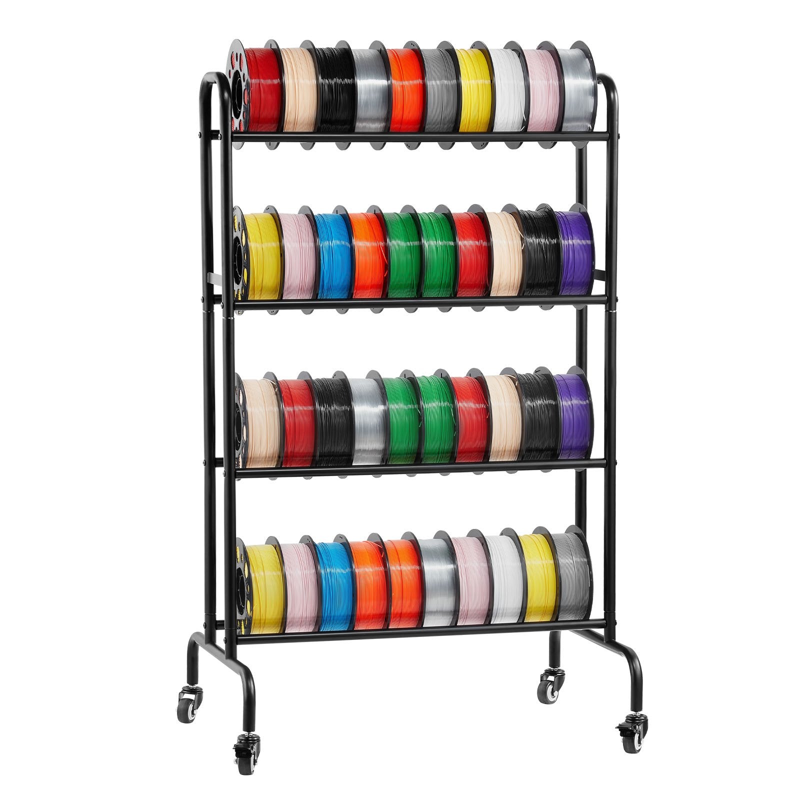 3D Printer Filament Storage Rack, 4 Tier Heavy Duty Storage Shelf, Rolling Filament Spool Holders Racks with V952-3DDYSNJYDSSCMA4RR001V0