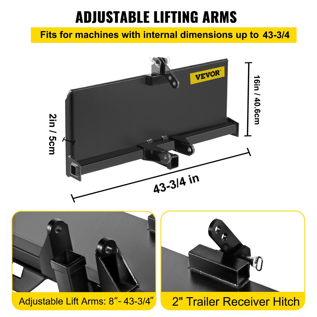 3 Point Attachment Adapter Skid Steer Trailer Hitch Front Loader Case V952-3DSPZZB0000000001V0