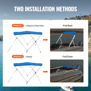 3 Bow Bimini Top Boat Cover, 900D Polyester Canopy with 1" Aluminum Alloy Frame, Waterproof and Sun Shade, V952-3GCYZYP6L546NXEX9V0