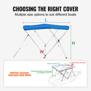 3 Bow Bimini Top Boat Cover, 900D Polyester Canopy with 1" Aluminum Alloy Frame, Waterproof and Sun Shade, V952-3GCYZYP6L546NXEX9V0