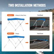3 Bow Bimini Top Boat Cover, 900D Polyester Canopy with 1" Aluminum Alloy Frame, Waterproof and Sun Shade, V952-3GCYZYP6L616QR5XQV0