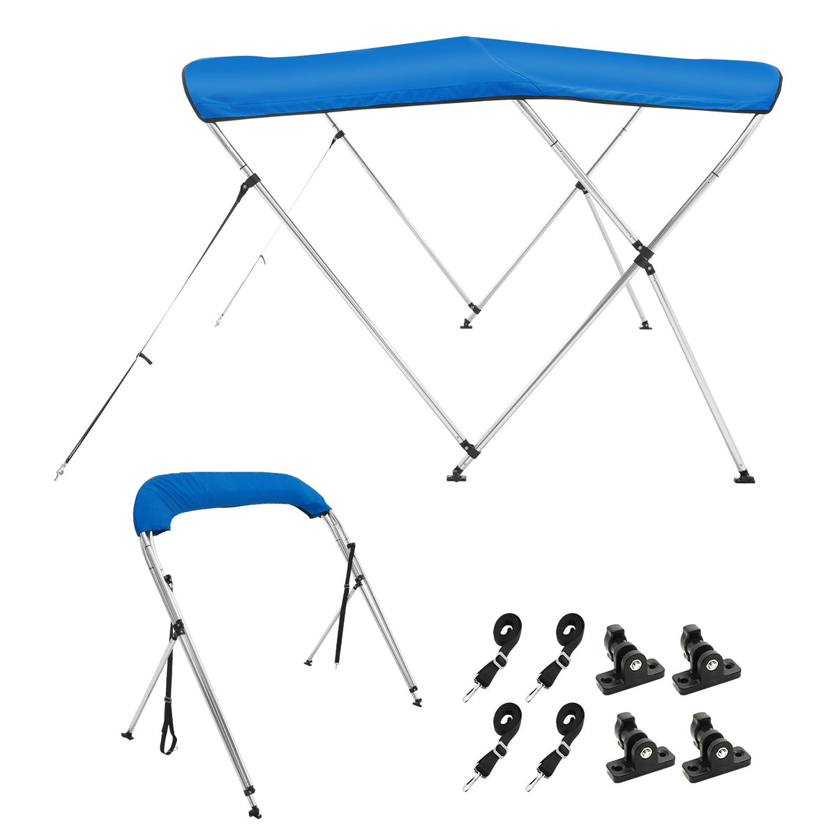3 Bow Bimini Top Boat Cover, 900D Polyester Canopy with 1" Aluminum Alloy Frame, Waterproof and Sun Shade, V952-3GCYZYP6L616QR5XQV0