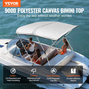3 Bow Bimini Top Boat Cover, 900D Polyester Canopy with 1" Aluminum Alloy Frame, Waterproof and Sun Shade, V952-3GCYZYP6L677QR7NKV0
