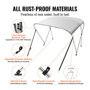 3 Bow Bimini Top Boat Cover, 900D Polyester Canopy with 1" Aluminum Alloy Frame, Waterproof and Sun Shade, V952-3GCYZYP6L677QR7NKV0