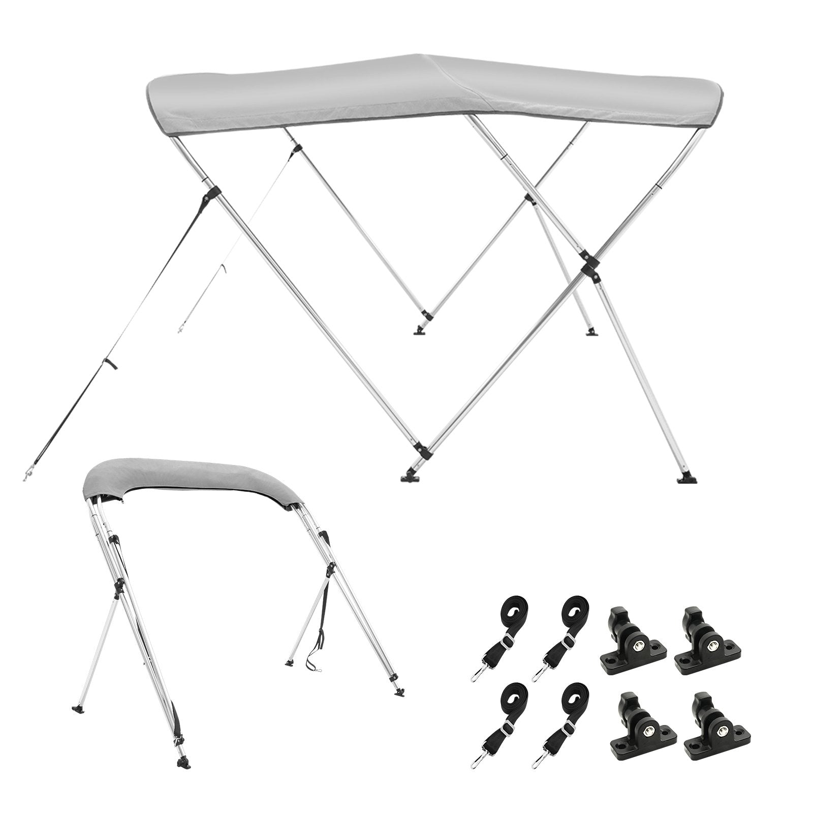 3 Bow Bimini Top Boat Cover, 900D Polyester Canopy with 1" Aluminum Alloy Frame, Waterproof and Sun Shade, V952-3GCYZYP6L677QR7NKV0