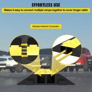 3 Pcs 2-Cable Rubber Electrical Wire Cover Cord Protector Ramp 11000 lbs V952-3JTLCGXB000000001V0