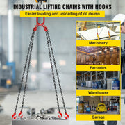 Chain Sling 5/16" X 10' Engine Lift Chain G80 Alloy Steel Engine Chain Hoist Lifts 3 Ton with 4 Leg Grab V952-3MSGLT00000000001V0