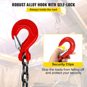 Chain Sling 5/16" X 10' Engine Lift Chain G80 Alloy Steel Engine Chain Hoist Lifts 3 Ton with 4 Leg Grab V952-3MSGLT00000000001V0