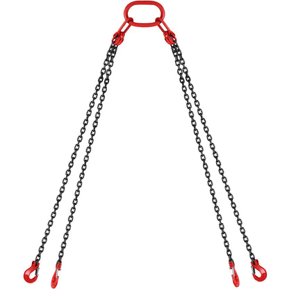 Chain Sling 5/16" X 10' Engine Lift Chain G80 Alloy Steel Engine Chain Hoist Lifts 3 Ton with 4 Leg Grab V952-3MSGLT00000000001V0