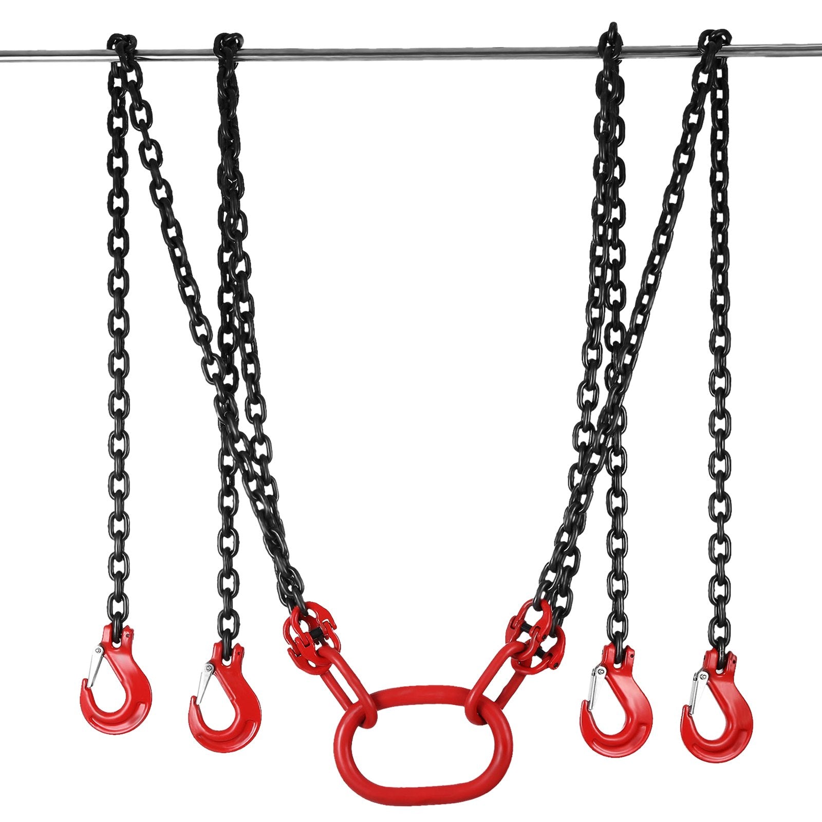 Chain Sling 5/16" X 10' Engine Lift Chain G80 Alloy Steel Engine Chain Hoist Lifts 3 Ton with 4 Leg Grab V952-3MSGLT00000000001V0