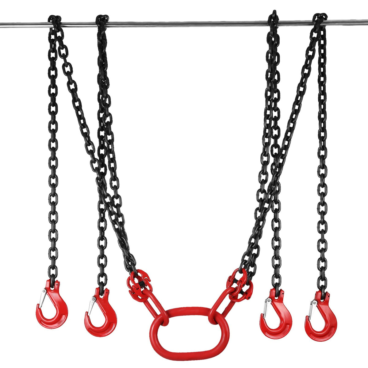 Chain Sling 5/16" X 10' Engine Lift Chain G80 Alloy Steel Engine Chain Hoist Lifts 3 Ton with 4 Leg Grab V952-3MSGLT00000000001V0