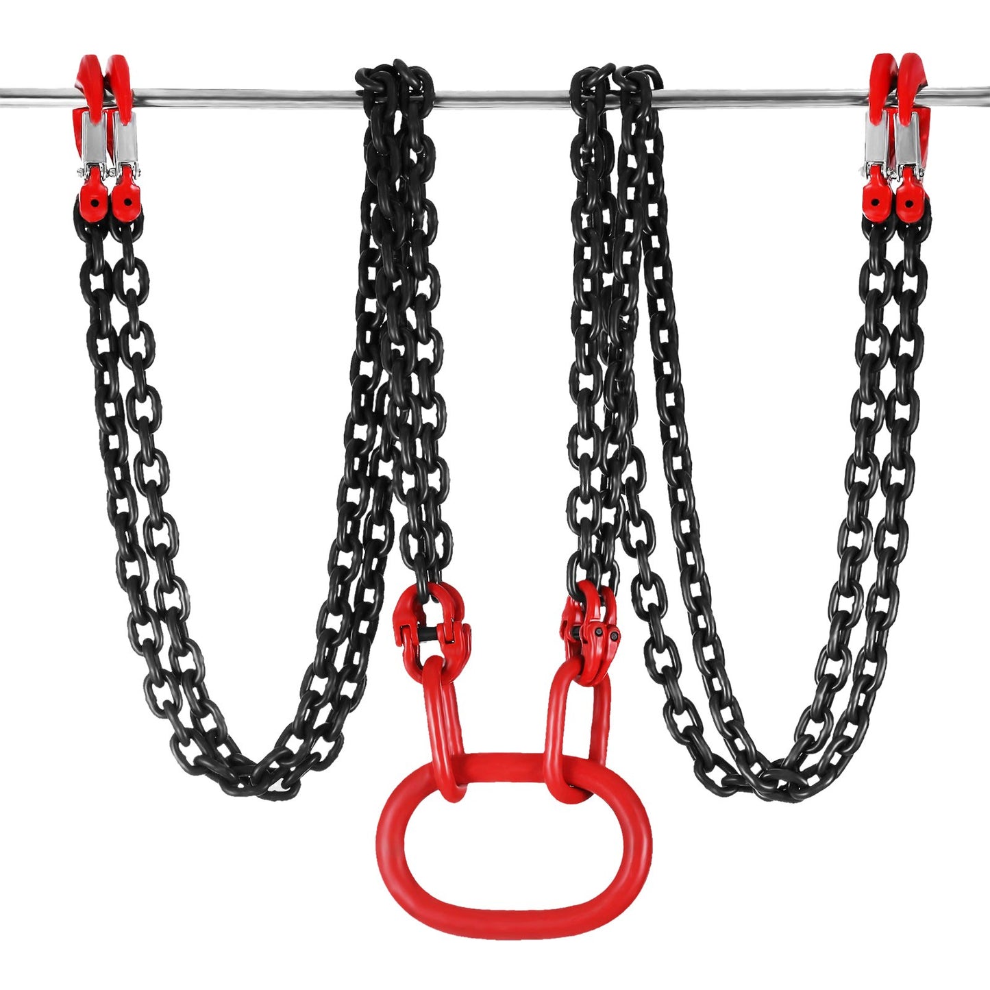 Chain Sling 5/16" X 10' Engine Lift Chain G80 Alloy Steel Engine Chain Hoist Lifts 3 Ton with 4 Leg Grab V952-3MSGLT00000000001V0