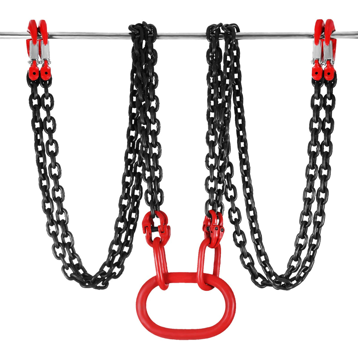 Chain Sling 5/16" X 10' Engine Lift Chain G80 Alloy Steel Engine Chain Hoist Lifts 3 Ton with 4 Leg Grab V952-3MSGLT00000000001V0