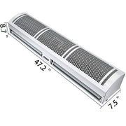 Air Curtain, 1.2m Electric Wind Curtain with Limit Switch, Max. 2204 CFM Air Flow, 3 Speeds Control V952-3SFLJ48YC00000001V3