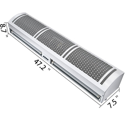 Air Curtain, 1.2m Electric Wind Curtain with Limit Switch, Max. 2204 CFM Air Flow, 3 Speeds Control V952-3SFLJ48YC00000001V3