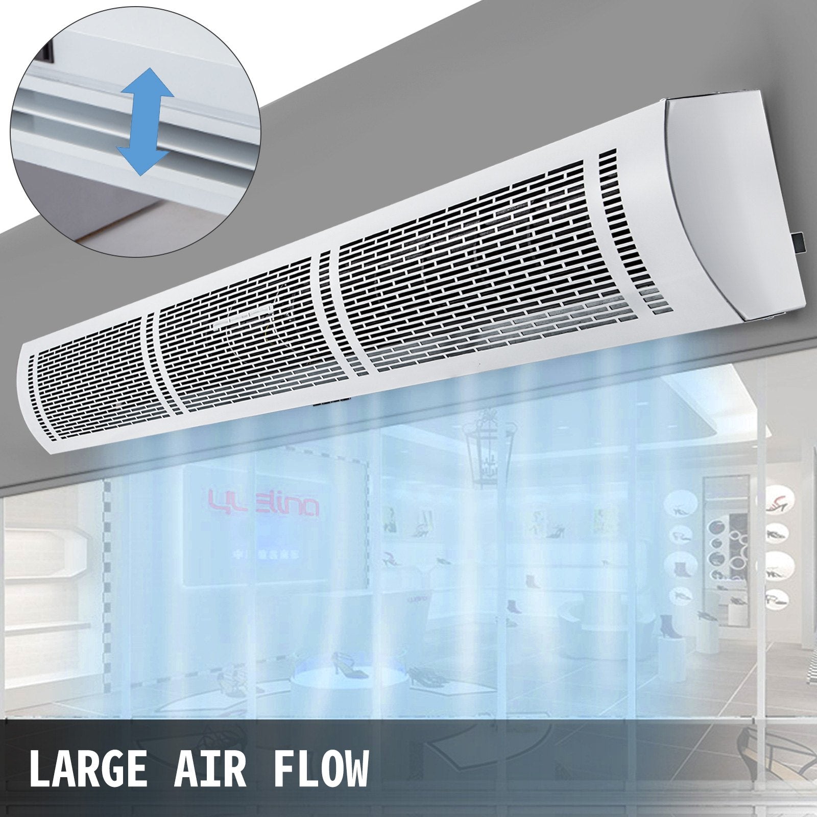Air Curtain Door Air Curtain, 3 Adjustable Speeds 60-Inch Air Curtain Commercial V952-3SFLJ60YC00000001V3