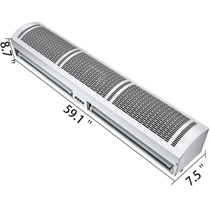 Air Curtain Door Air Curtain, 3 Adjustable Speeds 60-Inch Air Curtain Commercial V952-3SFLJ60YC00000001V3