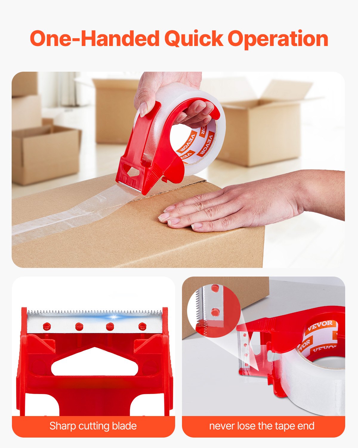 Packing Tape 12 Rolls 65 Yards Clear Shipping Tape with Dispenser 2.7 Mil V952-3YCXFXJDTM12C3NXXV0