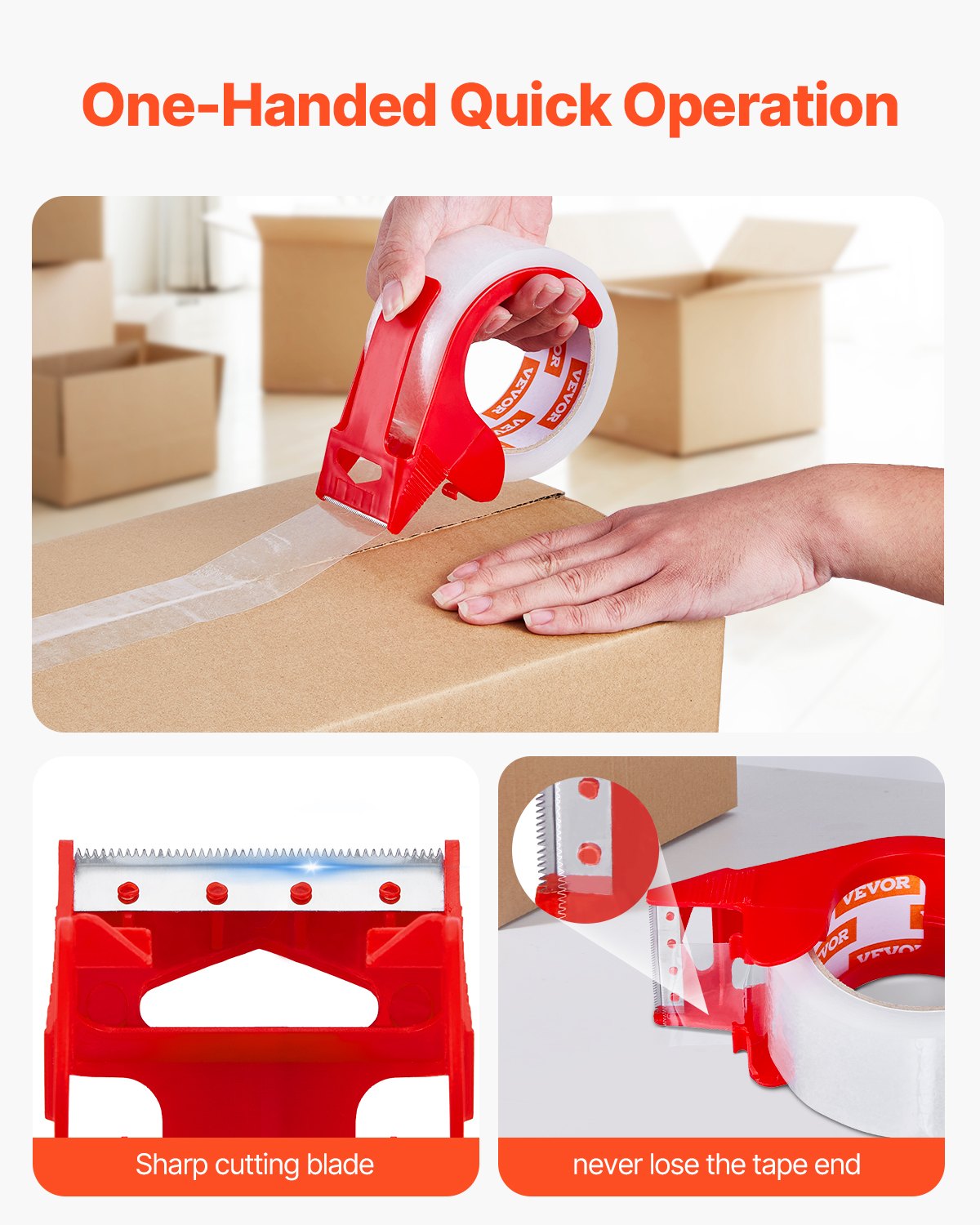 Packing Tape 6 Rolls 65 Yards Clear Shipping Tape with Dispenser 2.7 Mil V952-3YCXFXJDTM6G2L8SQV0