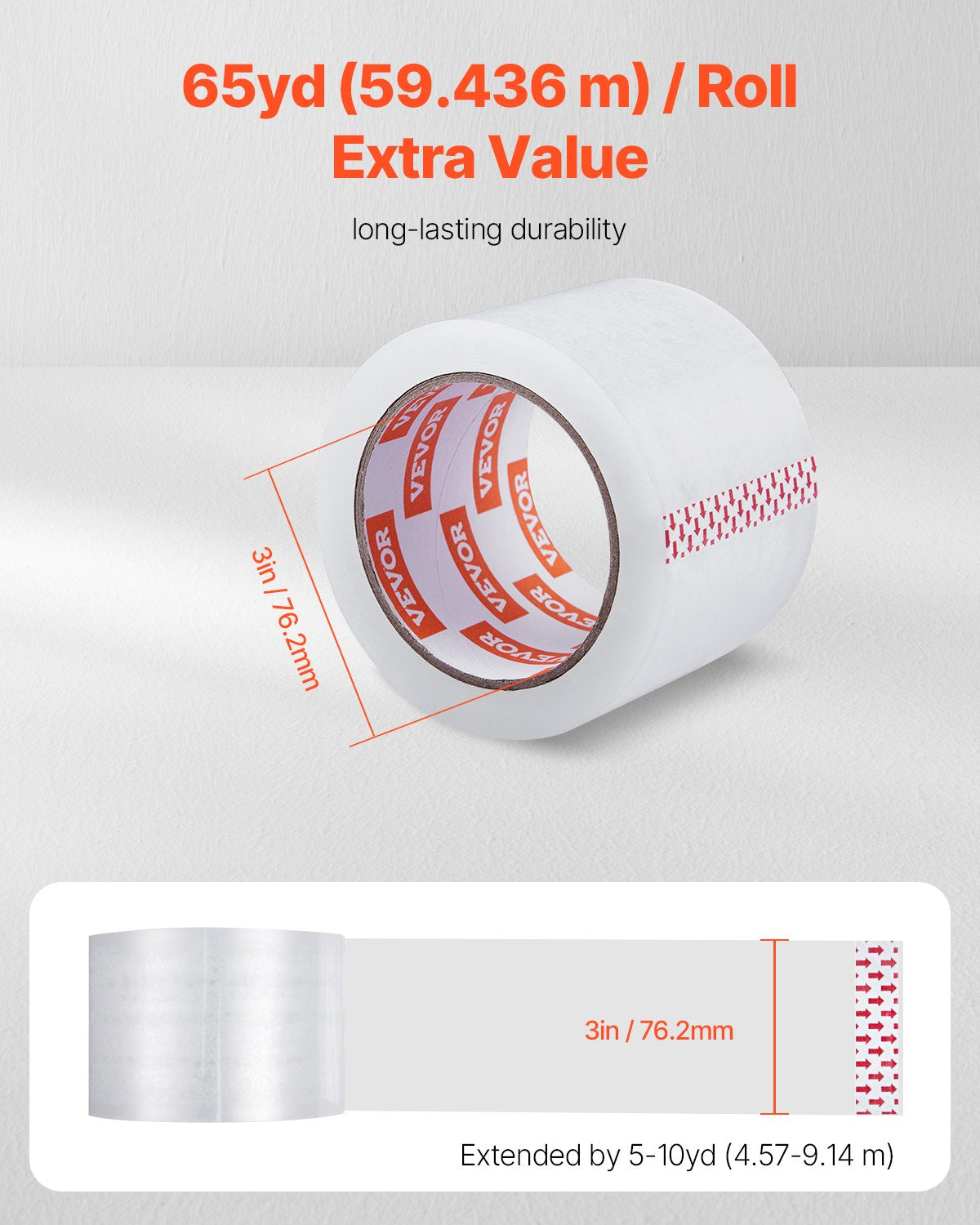Clear Packing Tape 6 Rolls 65 Yards Heavy Duty Clear Packing Tapes 2.7 Mil V952-3YCXFXJDTM6GBQG7PV0