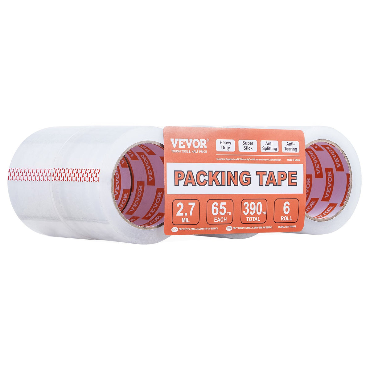 Clear Packing Tape 6 Rolls 65 Yards Heavy Duty Clear Packing Tapes 2.7 Mil V952-3YCXFXJDTM6GBQG7PV0