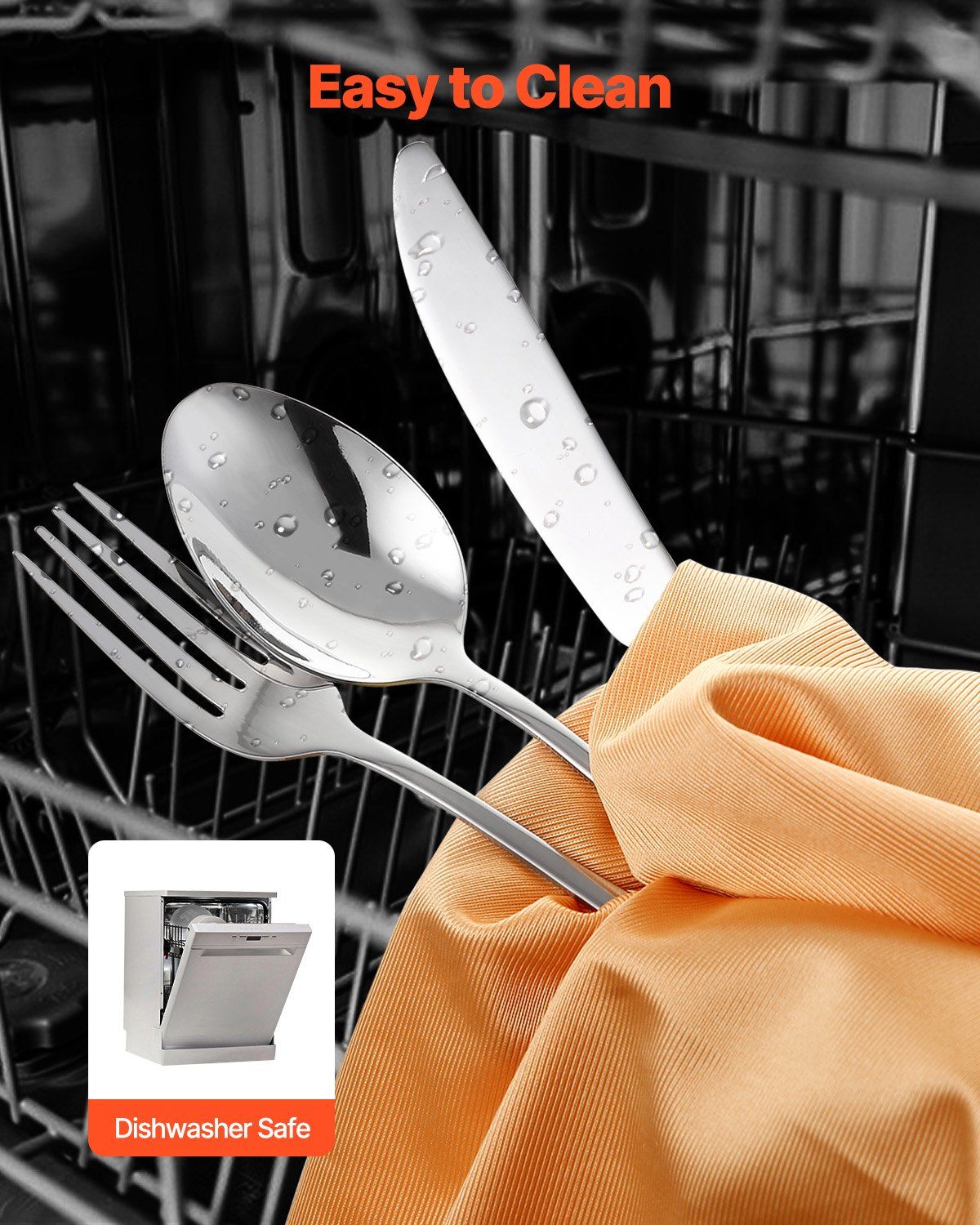 30-Piece Silverware Set, Food-Grade Stainless Steel Flatware Utensils, Mirror Finished Cutlery Set, V952-430BXGCJTZBXZMV36V0