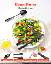 30-Piece Black Silverware Set, Food-Grade Stainless Steel Flatware Utensils for 6, Mirror Finished Cutlery V952-430BXGCJTZHSERY1IV0
