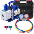 Vacuum Pump 4.8CFM 1/3HP Air Vacuum Pump HVAC A/C Air Refrigerant Rotary Vane Vacuum Pump Single Stage 4 V952-4.8CFM1/3HPZKB3F1V3