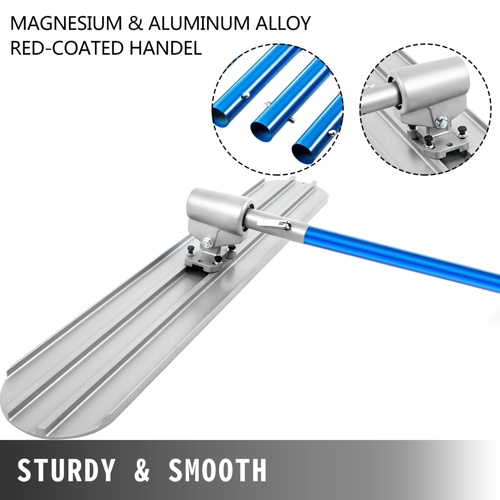 Bull Float Magnesium Concrete Float 48 x 8" Round End Concrete Float Tool Cement Tool Bull Concrete Kit Bull V952-48CSNMZ48X8TYDGJBV0