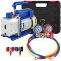 4CFM 1/4HP Rotary Vane Vacuum Pump + R134AManifold Gauge Tester Charging +Hose V952-4CFM1/4HPZKB1F001V3