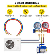 4CFM 1/4HP Rotary Vane Vacuum Pump + R134AManifold Gauge Tester Charging +Hose V952-4CFM1/4HPZKB1F001V3