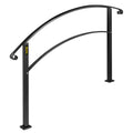 4-Step Handrail Fits 1 or 4 Steps Matte Black Stair Rail Wrought Iron Handrail with Installation Kit Hand V952-4FTHWTYFSBLACK001V0