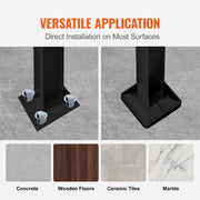 4-Step Handrail Fits 1 or 4 Steps Matte Black Stair Rail Wrought Iron Handrail with Installation Kit Hand V952-4FTHWTYFSBLACK001V0