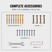 4-Step Handrail Fits 1 or 4 Steps Matte Black Stair Rail Wrought Iron Handrail with Installation Kit Hand V952-4FTHWTYFSBLACK001V0