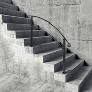 4-Step Handrail Fits 1 or 4 Steps Matte Black Stair Rail Wrought Iron Handrail with Installation Kit Hand V952-4FTHWTYFSBLACK001V0