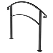 4-Step Handrail Fits 1 or 4 Steps Matte Black Stair Rail Wrought Iron Handrail with Installation Kit Hand V952-4FTHWTYFSBLACK001V0