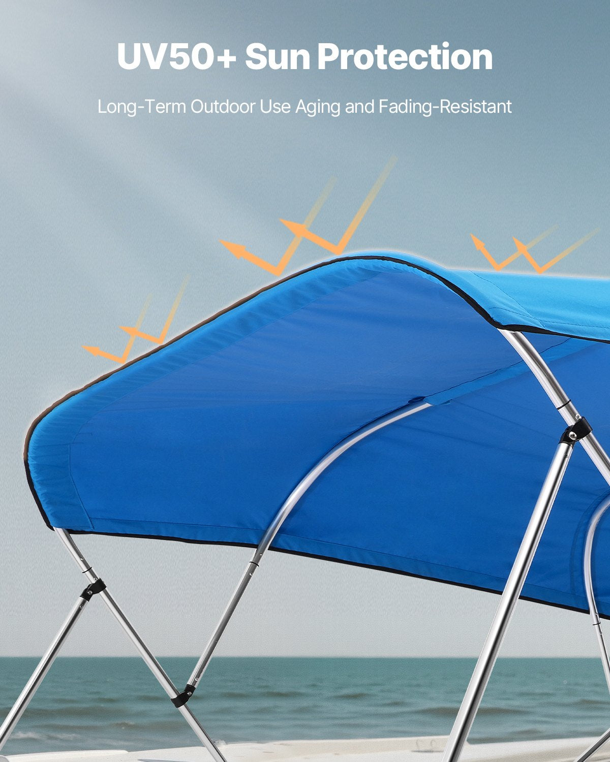 4 Bow Boat Bimini Tops, 600D Polyester Canopy, Waterproof & Sun Protection Boat Awning Canopy with Storage V952-4GCYZYP96919JYJ53V0