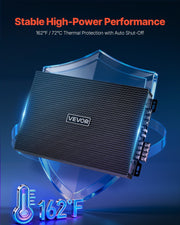 Car Audio Amplifier, 4-Channel Bridgeable Car Amplifier, Multichannel Class AB Stereo Amp, Max. 4 x 200W at 4 V952-4TDABL4X100WHSZA8001V9