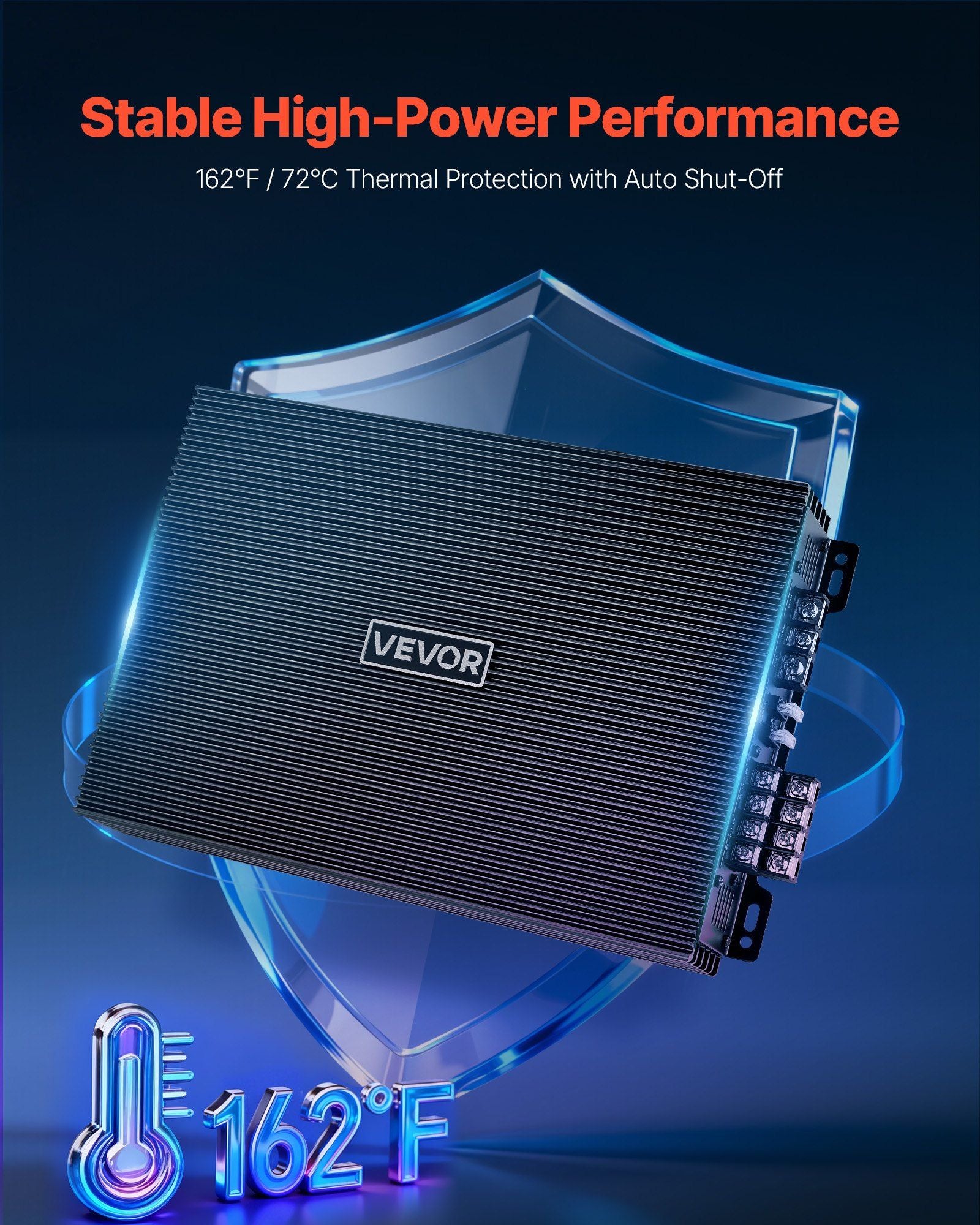 Car Audio Amplifier, 4-Channel Bridgeable Car Amplifier, Multichannel Class AB Stereo Amp, Max. 4 x 200W at 4 V952-4TDABL4X100WHSZA8001V9