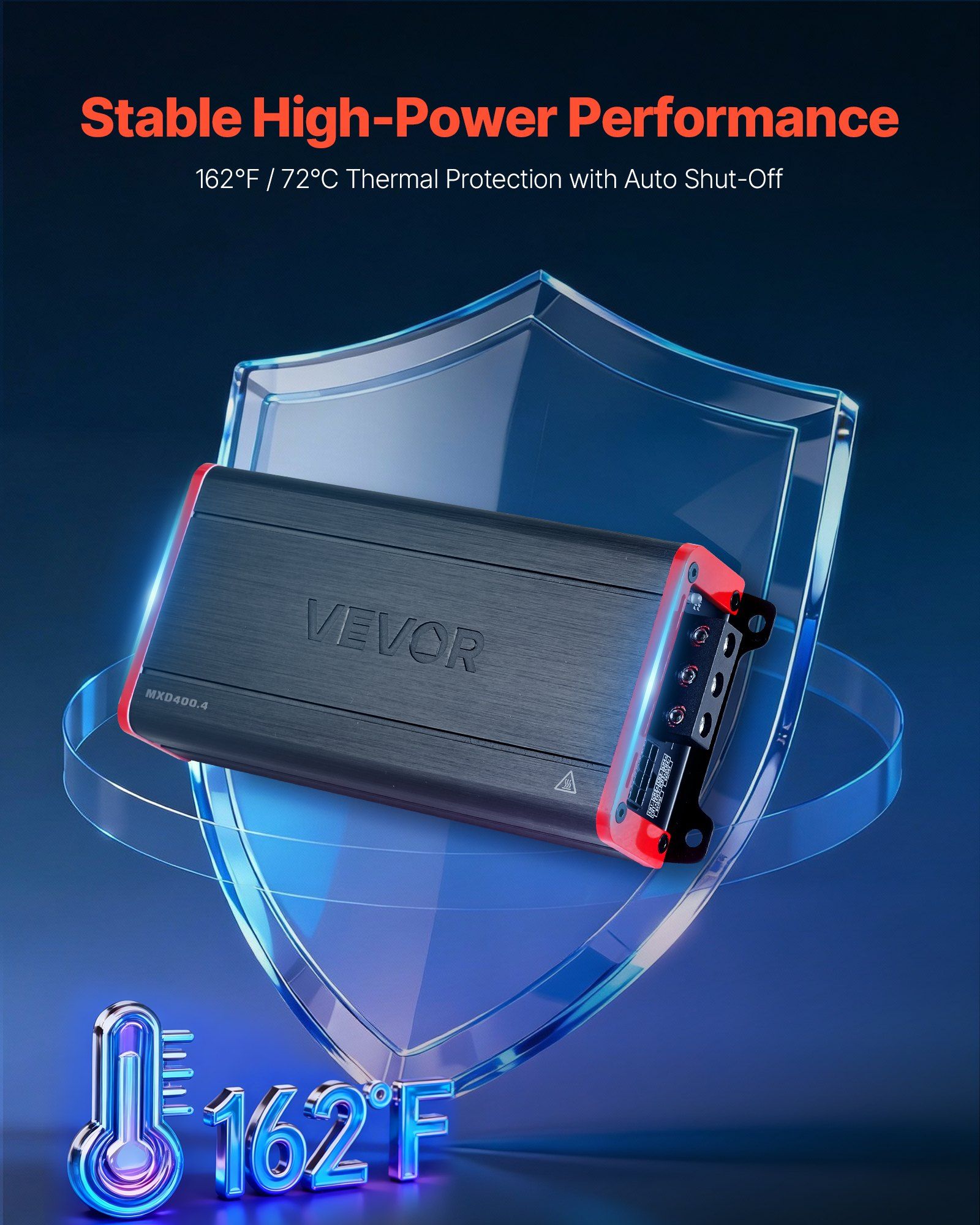 Car Audio Amplifier, 4-Channel Bridgeable Car Amplifier, Multichannel Class D Stereo Amp, Max. 4 x 272W at 4 V952-4TDDL4X200WRNVNK2001V9