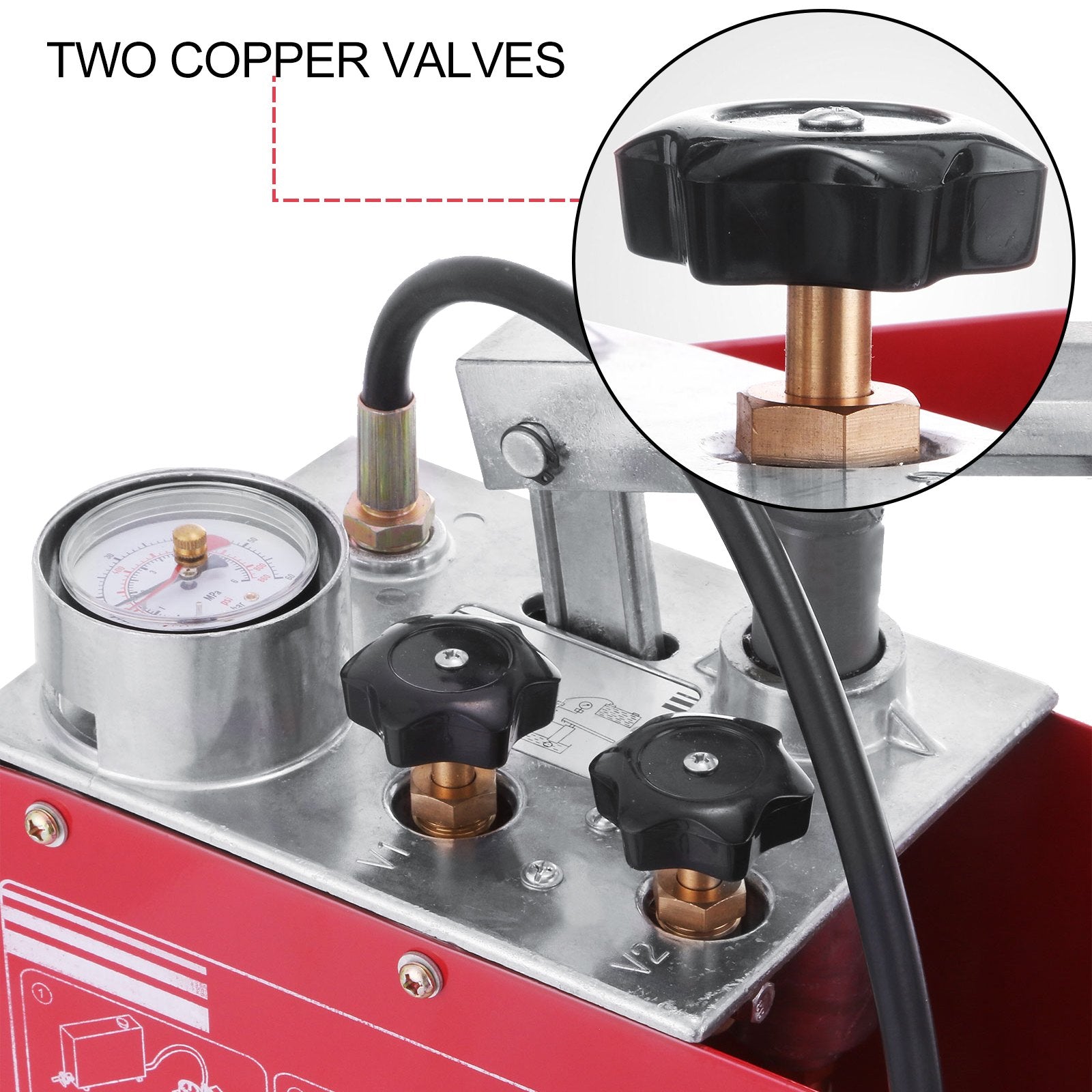 Hydraulic Pressure Test Pump 50 Bar Hand Pressure Test Pump 726 PSI 3.2 Gallon Tank 45ML 1/2" BSP Hydrostatic V952-50KGSDSYB00000001V0