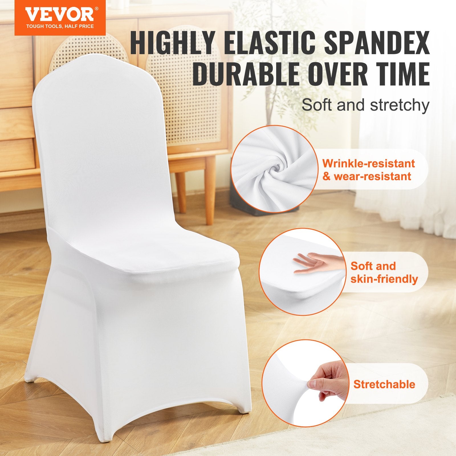 Stretch Spandex Folding Chair Covers, Universal Fitted Chair Cover, Removable Washable Protective Slipcovers, V952-50TQBBSYT00000001V0