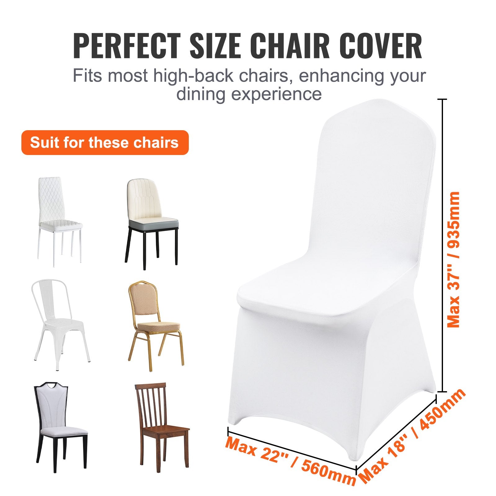 Stretch Spandex Folding Chair Covers, Universal Fitted Chair Cover, Removable Washable Protective Slipcovers, V952-50TQBBSYT00000001V0